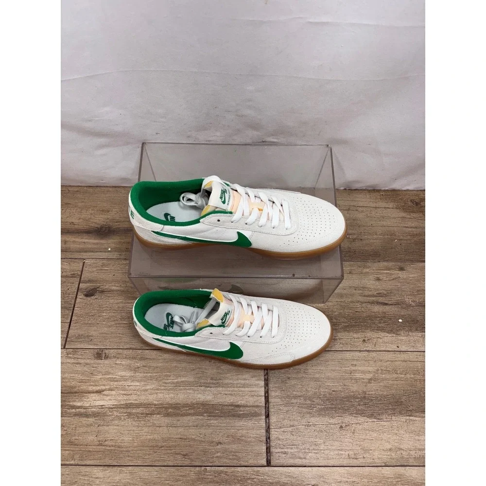 Nike SB Heritage Vulc Summit White‎ Lucky Green Gum Men's Skate Shoes